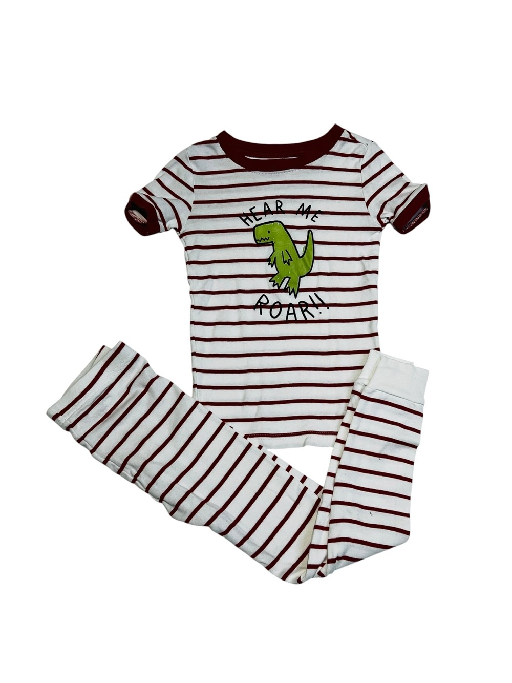 Old Navy Red & White Striped Kids Tee